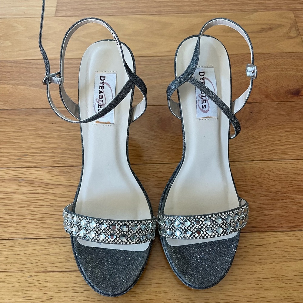 Dyeables Glittering Silver Heels